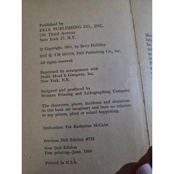 Lot 3 Antique Books Mike Shayne Mystery Brett Halliday New Dell Edition - Picture 7 of 8